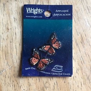 Wrights brand appliqué iron on patches easy to use includes two butterfl…